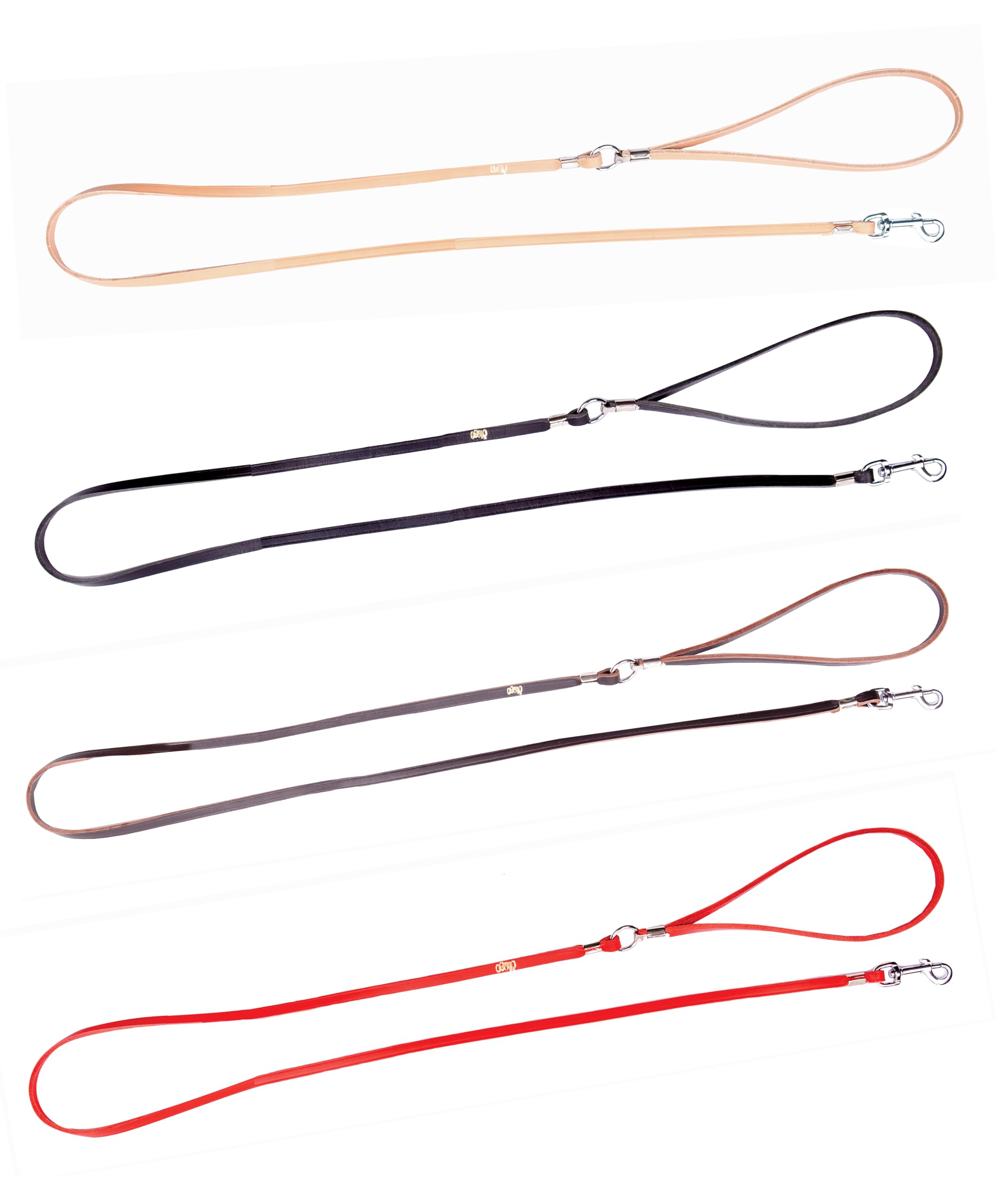 DINGO Classic Genuine Leather Dog Leash, Handmade, Strong, Riveted, 125 cm long for Dog Walks Black Colour of Leather - Image 3
