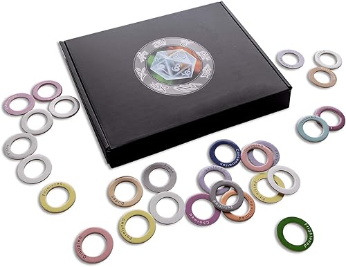 Hexers Marcadores de estado RPG, seguimiento de condiciones, efectos de hechizos con anillos simples, compatibles con Dungeons and Dragons D&D DND