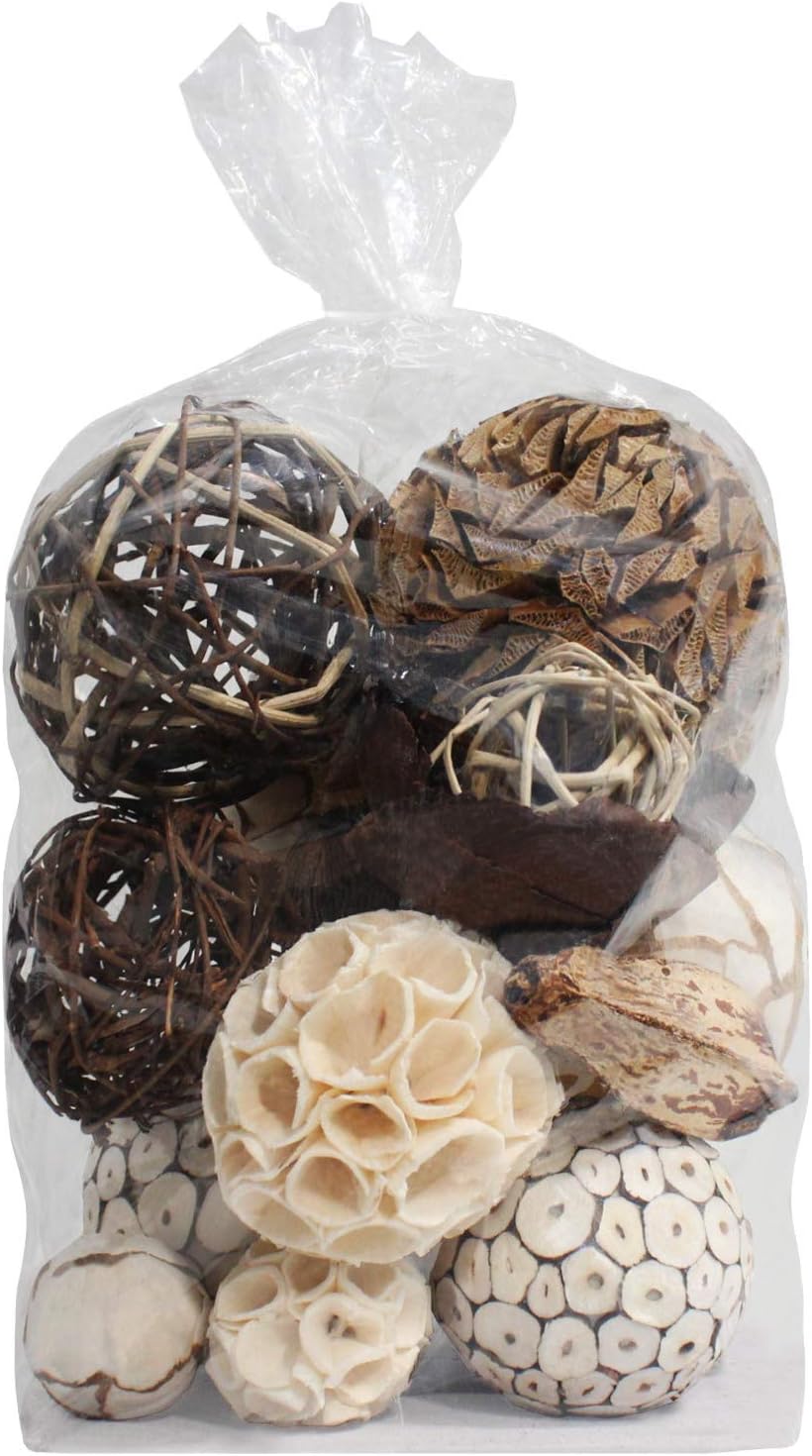 Blue Donuts Decorative Balls for Centerpiece â€“ Decorative Bowl Fillers, Assorted Rattan Wicker Balls Orb Grapevine Ball, Vase Fillers, Table Decor