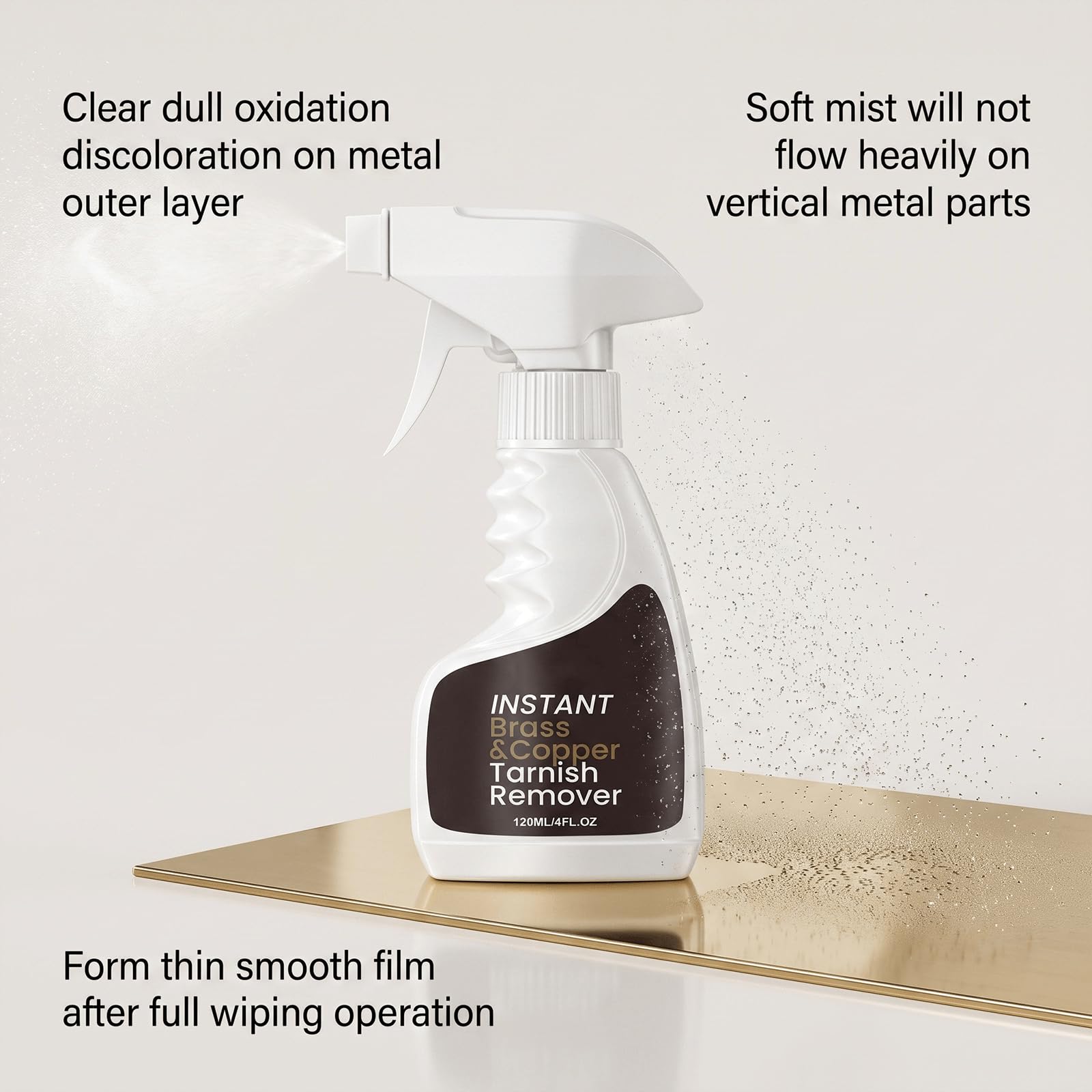 Dissolvant de ternissement en laiton et en cuivre, éliminateur de ternissement et d'oxydation lourds, nettoyant en spray sur cuivre, spray d'élimination de la rouille en laiton, nettoyant (10pcs)