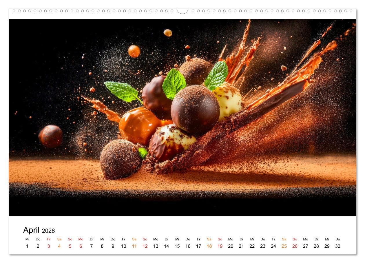 Schätze der Confiserie Kunst (hochwertiger Premium Wandkalender 2026 DIN A2 quer), Kunstdruck in Hochglanz: Die verführerische Welt von Pralinen und Schokolade. (CALVENDO Lifestyle)