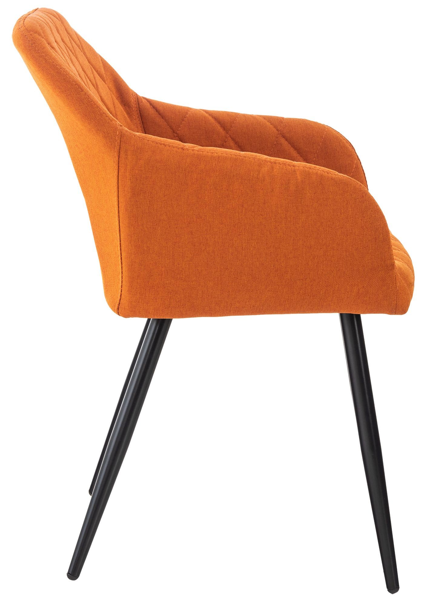 CLP Set De 2 Sillas De Comedor Shila Tapizadas En Terciopelo o Tela I Butacas De Salón Modernas con Reposabrazos Color Naranja Material Tela