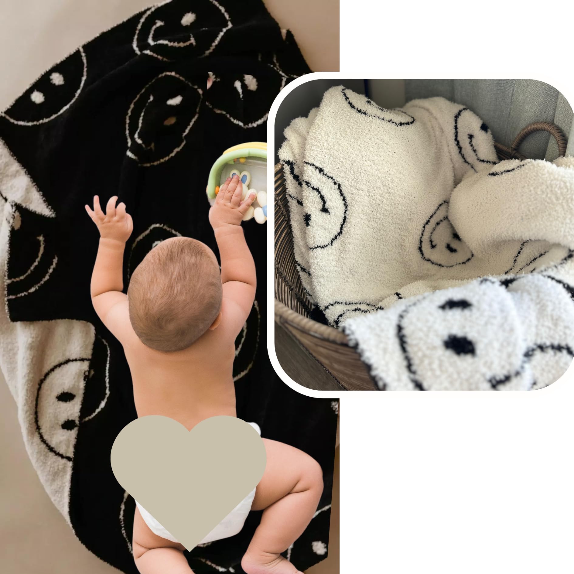 Amazon｜スマイリーフェイススローブランケット マイクロファイバー