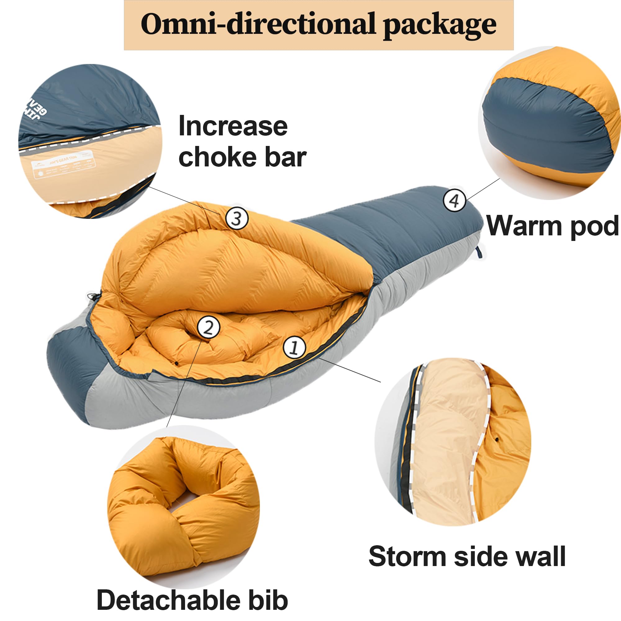 Naturehike Schlafsäcke, 850FP, wasserabweisender Gänsedaunen-Schlafsack, 15D-Nylon, wasserdicht, geschlossen, leicht, tragbar, für Übernachtungen bei kaltem Wetter und Camping, mit Aufbewahrungstasche