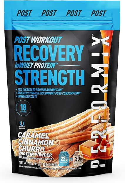 Amazon Com Performix Iowhey Protein Powder 18 Servings 100 Whey Isolate Protein For Quick Absorption And Post Workout 22g Protein Low Carb And No Sugar Caramel Cinnamon Churro Health Household
