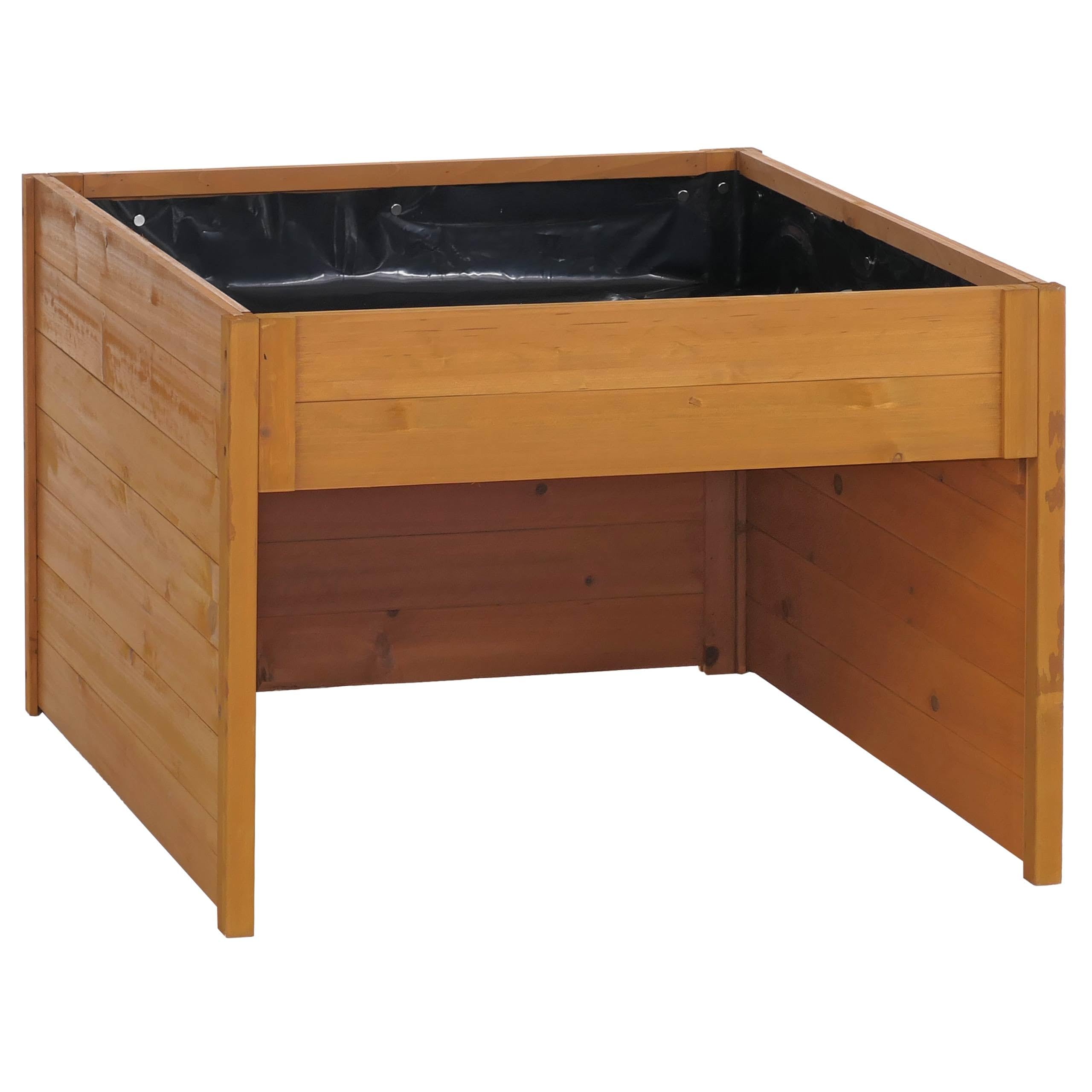 Garage pour Robot Tondeuse avec bac à Plantes HWC-Q17 50x70x80 cm Naturel