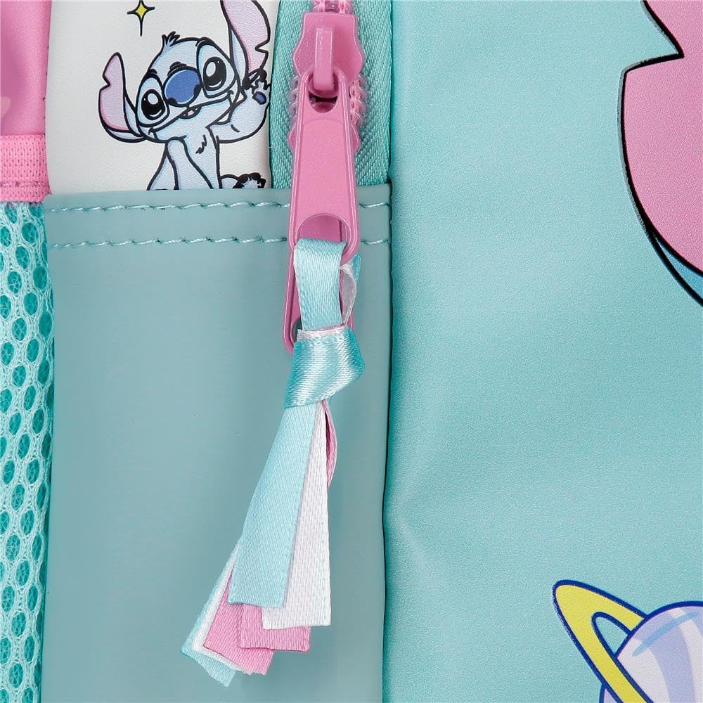 Disney Stitch Little Destruction Mochila infantil, mochila escolar, fabricada en Poliéster, bolsillos laterales, tirantes anchos ajustables de Joumma Bags