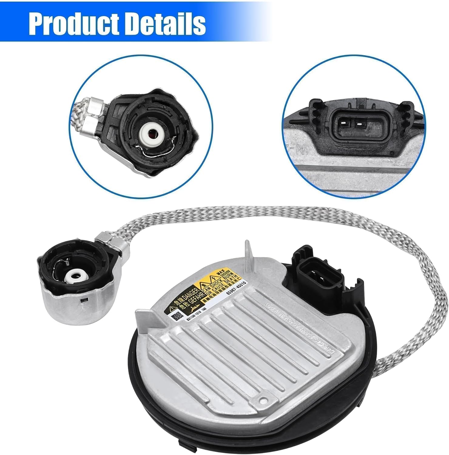 8596745010 Xenon HID Ballast Headlight Control Unit Module D4S/D4R Igniter&Cable Compatible with Lexus IS250 250C Subaru Forester for Toyota Avalon Sienna Avensis Replaces 85967-45010 DDLT004 KDLS001