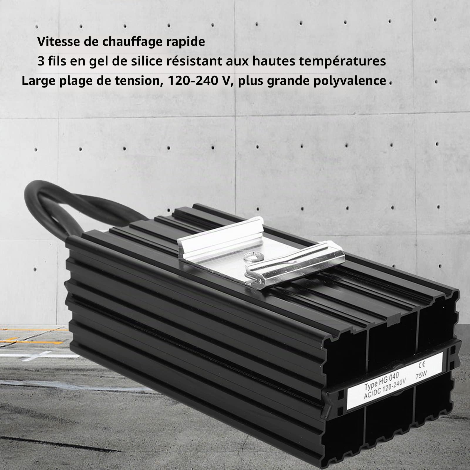 HG040-75W PTC Chauffage D'armoire, 120-240V Élément Chauffant Electrique, Chauffage à Air, Chauffage à Température Constante en Aluminium, -45 à 70℃ pour Equipements Industriels