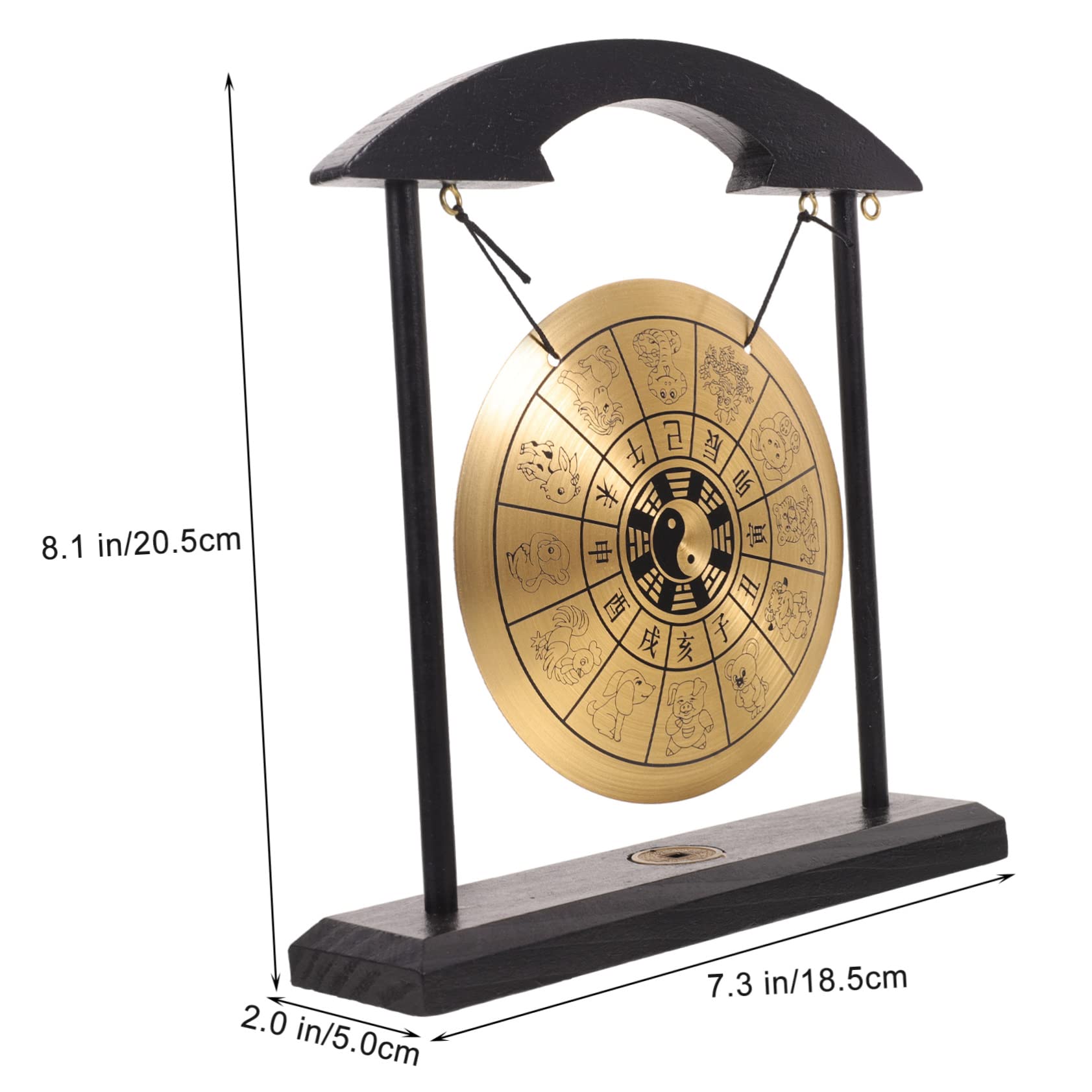 GOOHOCHY Copper Gong Decoration Zodiac Gong Adornment Ornament Unique Craft for Home