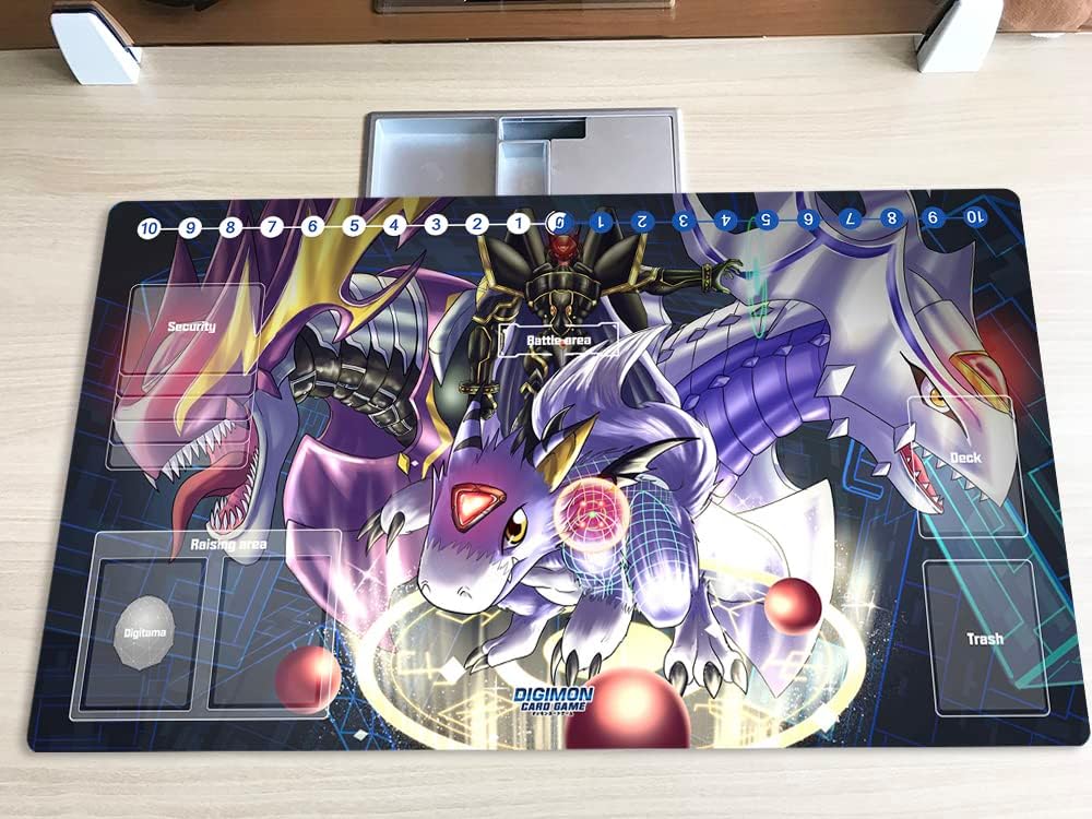New Mlikemat Playmat Digimon DTCG Mat Dorumon Duel TCG CCG OCG Trading Card Game Mat with Zones + Free Bag (ZD002-117-SM)