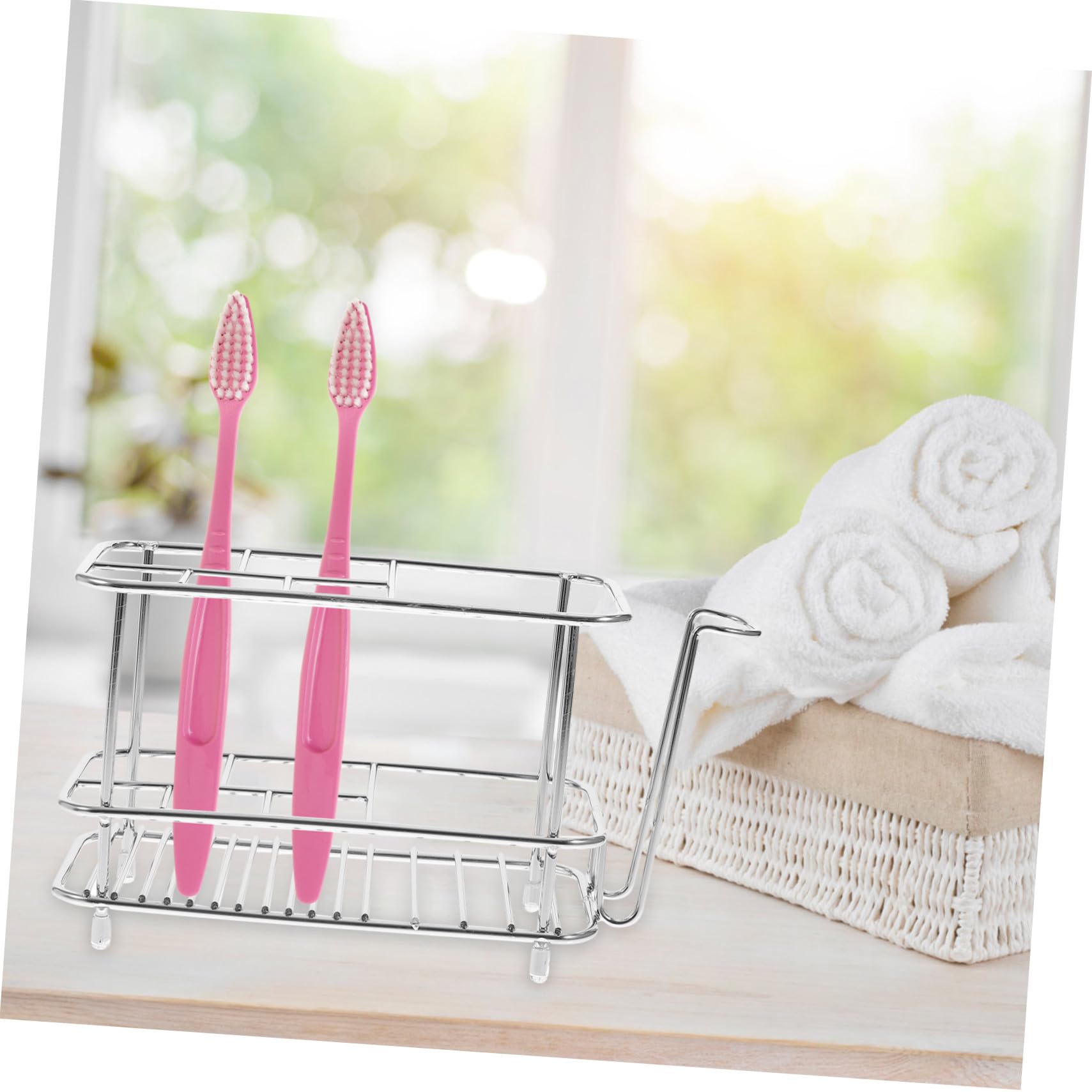 ULTECHNOVO 3 Soportes para Cepillos De Dientes De Baño De Acero Inoxidable 304 Soporte para Pasta De Dientes Organizador De Accesorios De Baño Plateado para Baño Cocina Grande