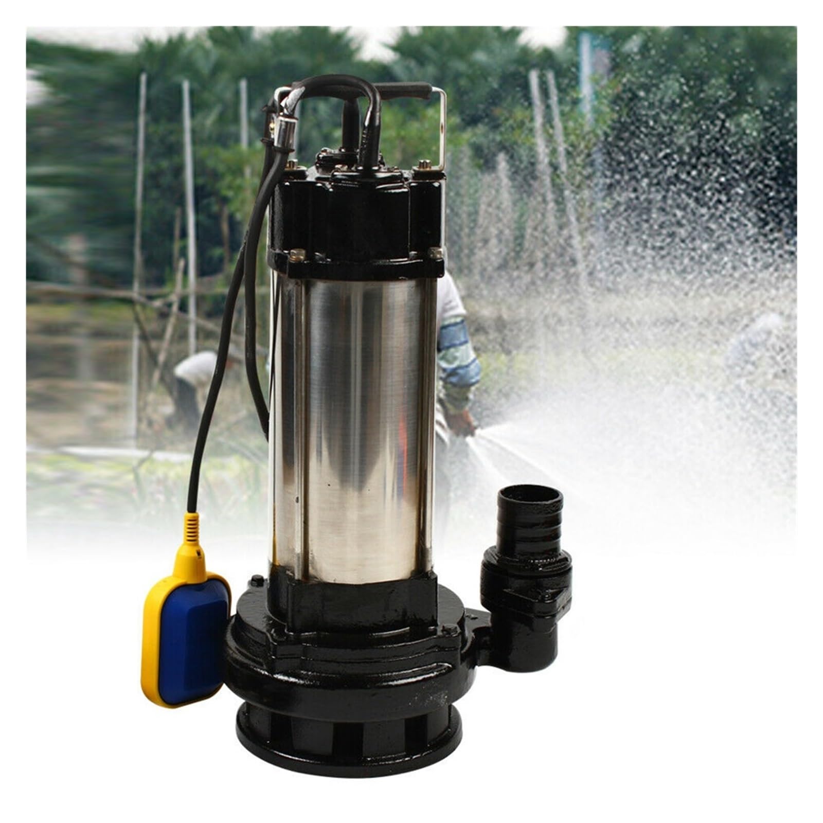 Bomba Sumergible For Aguas Residuales De Alta Resistencia 1,5 KW, Acero Inoxidable, Con Interruptor Flotador For Tanque Séptico Sótano, 36000 L/h Potente Flujo De Agua