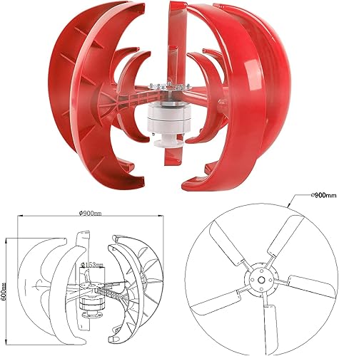 Miniatura 2 de AISINILALAO Baja velocidad 2MS 12V 24V 2500W generador vertical de turbina de viento kit de molino de viento para el hogar, controlador MPPT