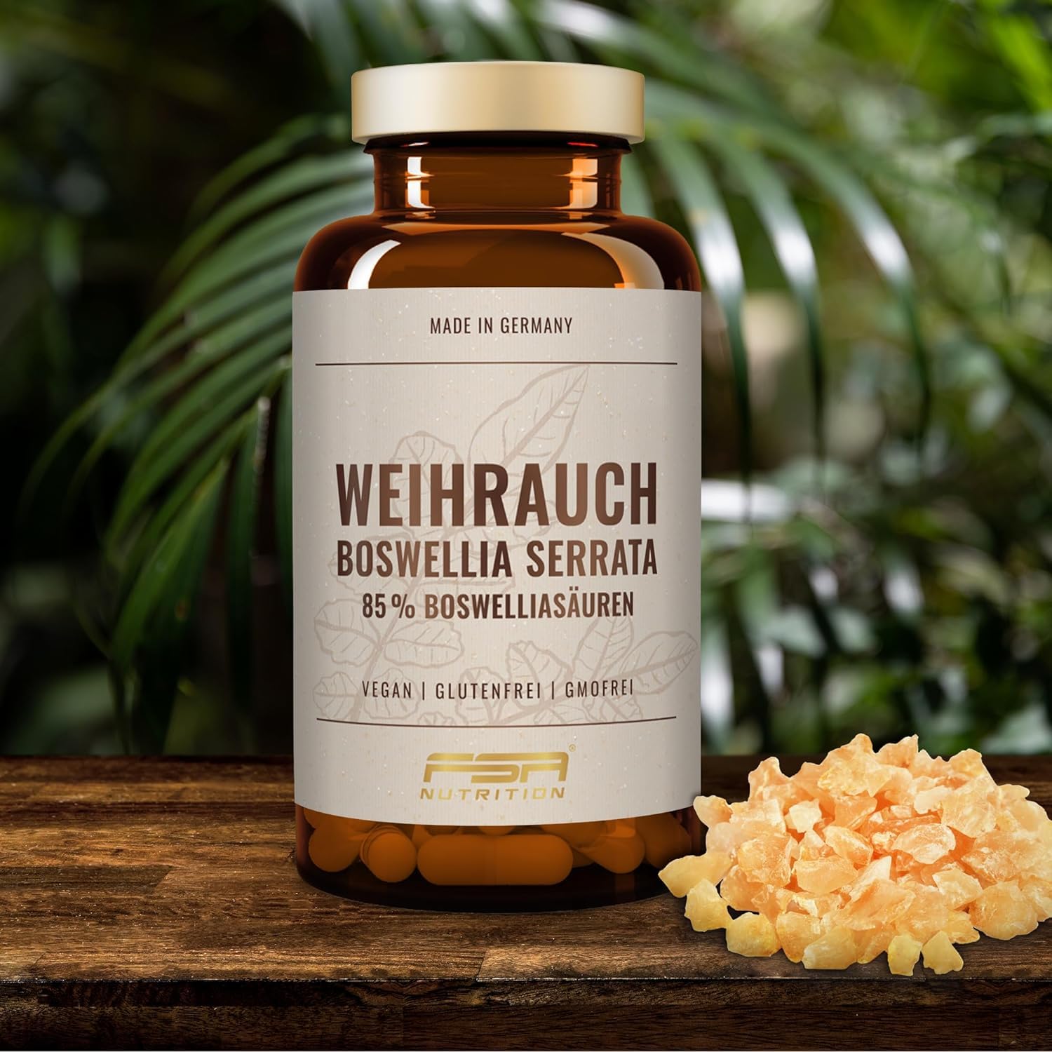 Weihrauch Kapseln 1176 mg Extrakt - 85% Boswelliasäure - 180 Weihrauchkapseln hochdosiert im Glas - Boswellia Serrata - Laborgeprüfte Qualität & frei von Zusätzen - FSA Nutrition