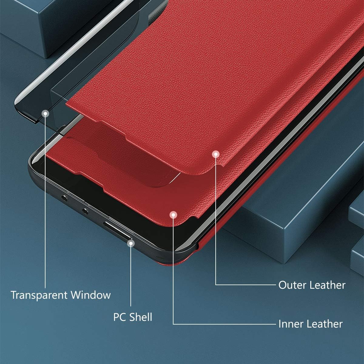 Custodia Con Specchio E Porta Carte Per Redmi Note 13 4G – Flip Cover Con Supporto, Rosa Oro