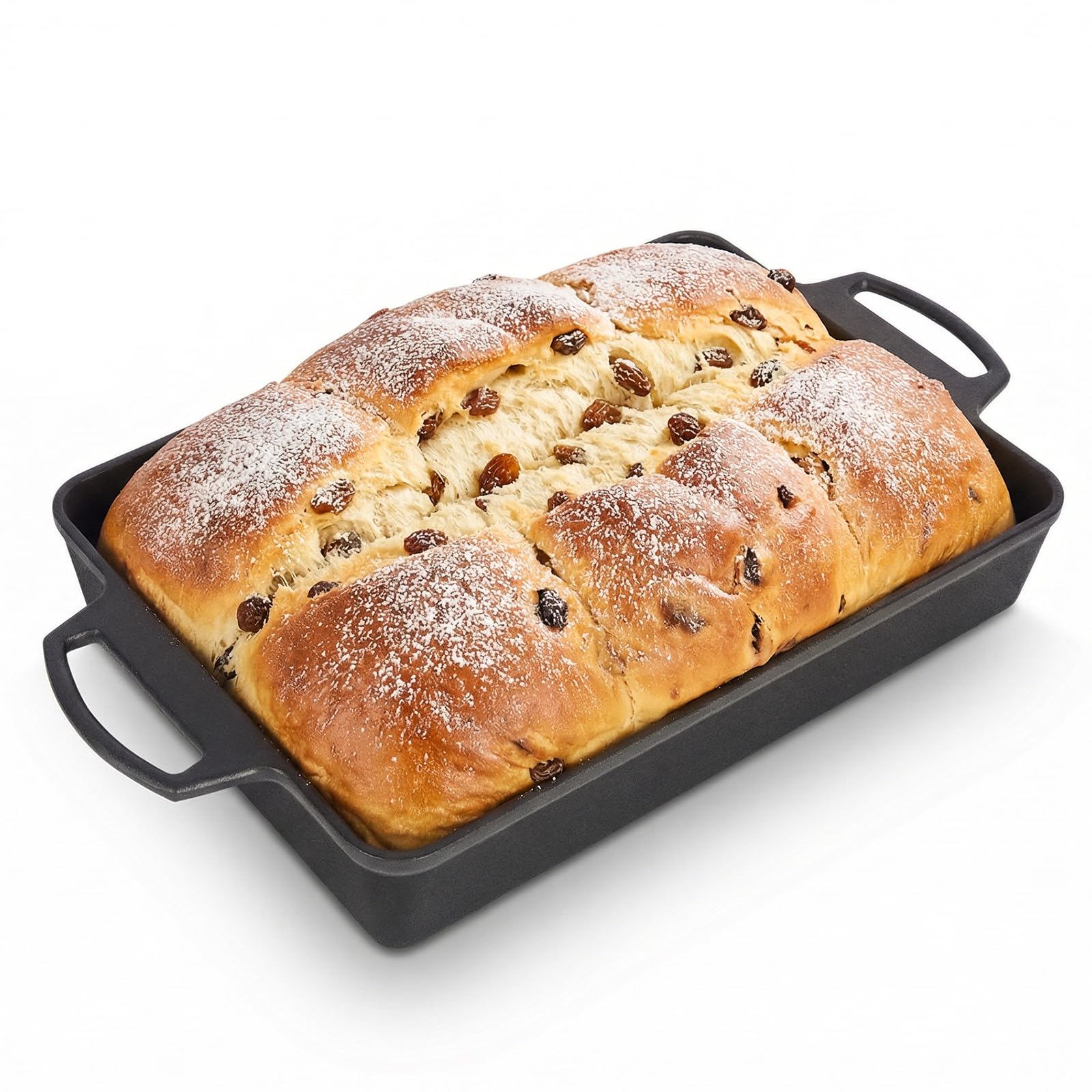 Photo 1 of PLUSBROIL Cast Iron Detroit Style Pizza Pan, 9x13 Inch Pre-Seasoned 4.8 Quart Large Capacity Deep Non Stick Baking Dish for Casserole, Focaccia, Lasagna Baking Dish for Oven & Grill, 1 Pack