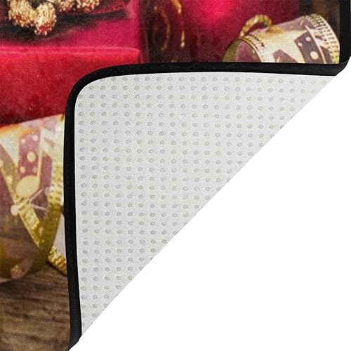 Miniatura 4 de ALAZA Merry on The - Alfombra de madera con texto en inglés Happy New Year para sala de estar, dormitorio, 7 x 5 pies