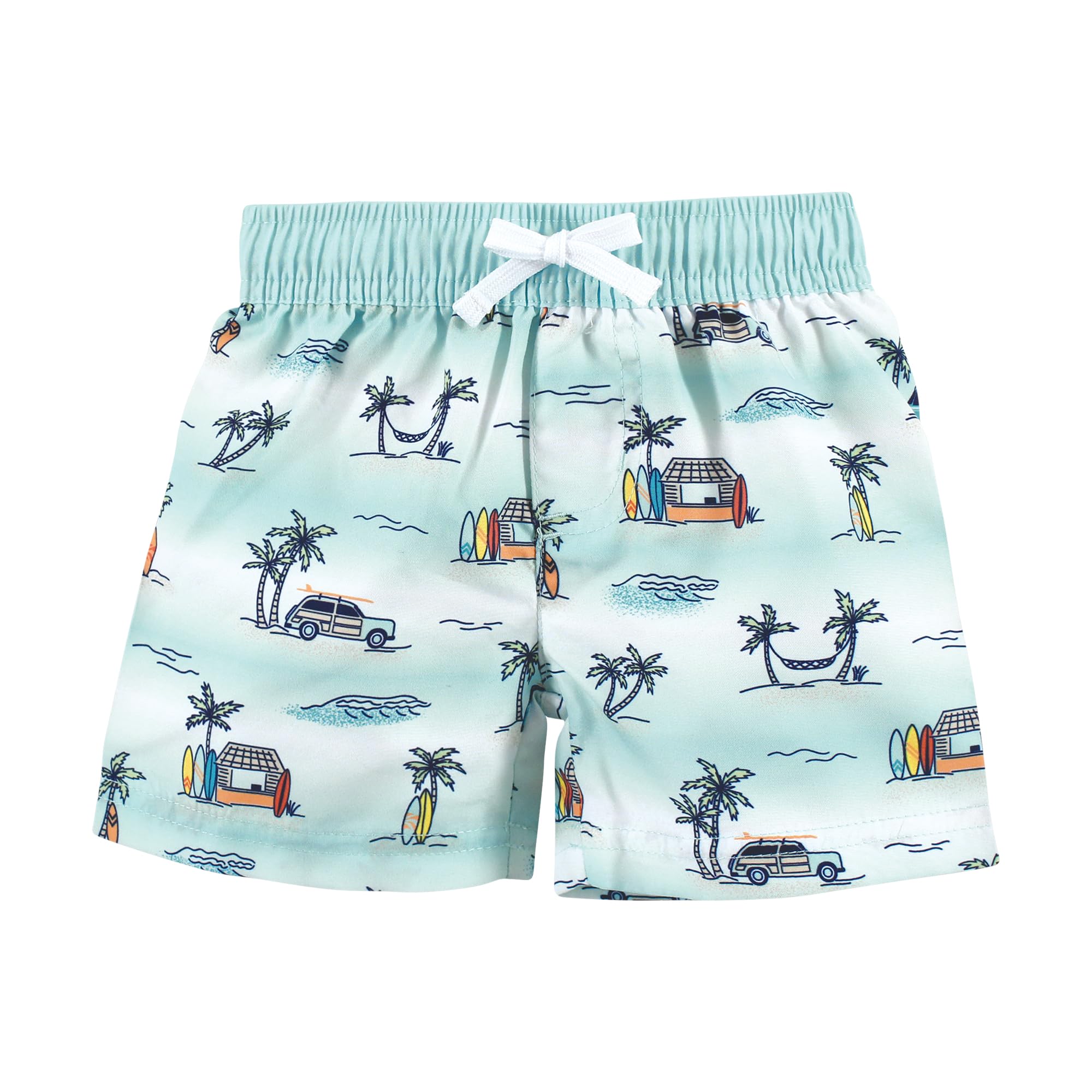 Hudson Baby Unisex Baby Swim Rashguard Set, Mint Surfer, 4T