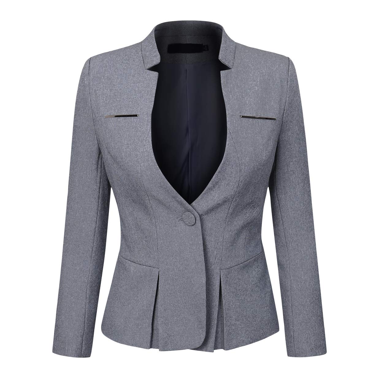 YYNUDA Blazer Femme Elegant Fit Veste de Costume avec Un Bouton pour Femme
