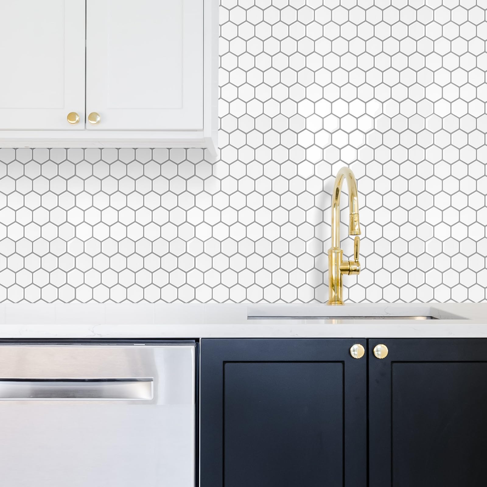 WoStick Tile Stickers, 10 Sheets, Adhesive Tiles, Self
