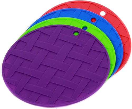 Chef Craft Salvamanteles de silicona con diseño de tejido de cesta, 7 pulgadas de diámetro, el color puede variar