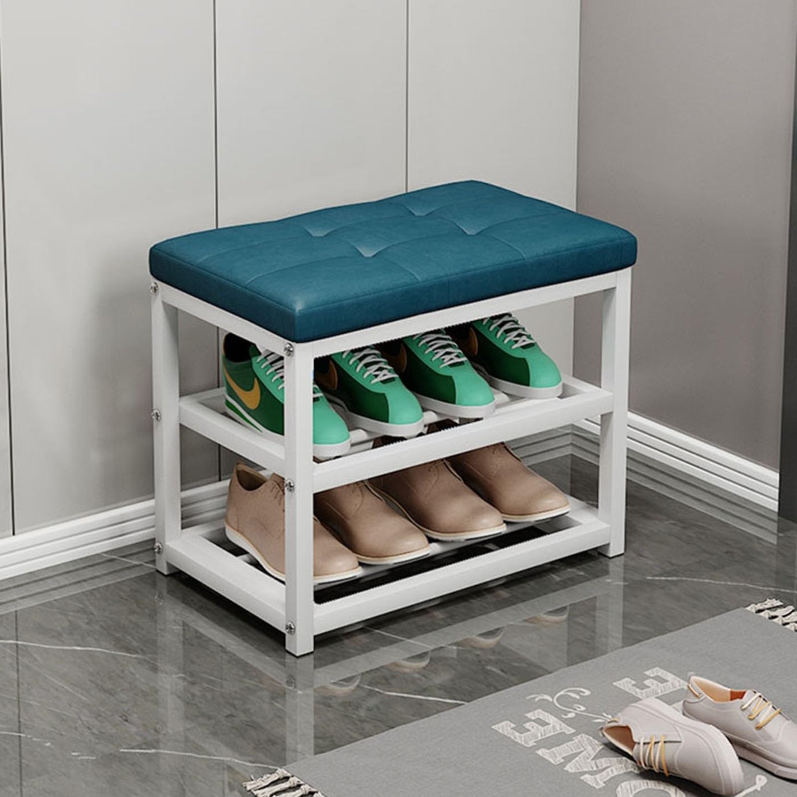 Banc à chaussures robuste 136 kg pour résoudre le manque de rangement dans le vestiaire