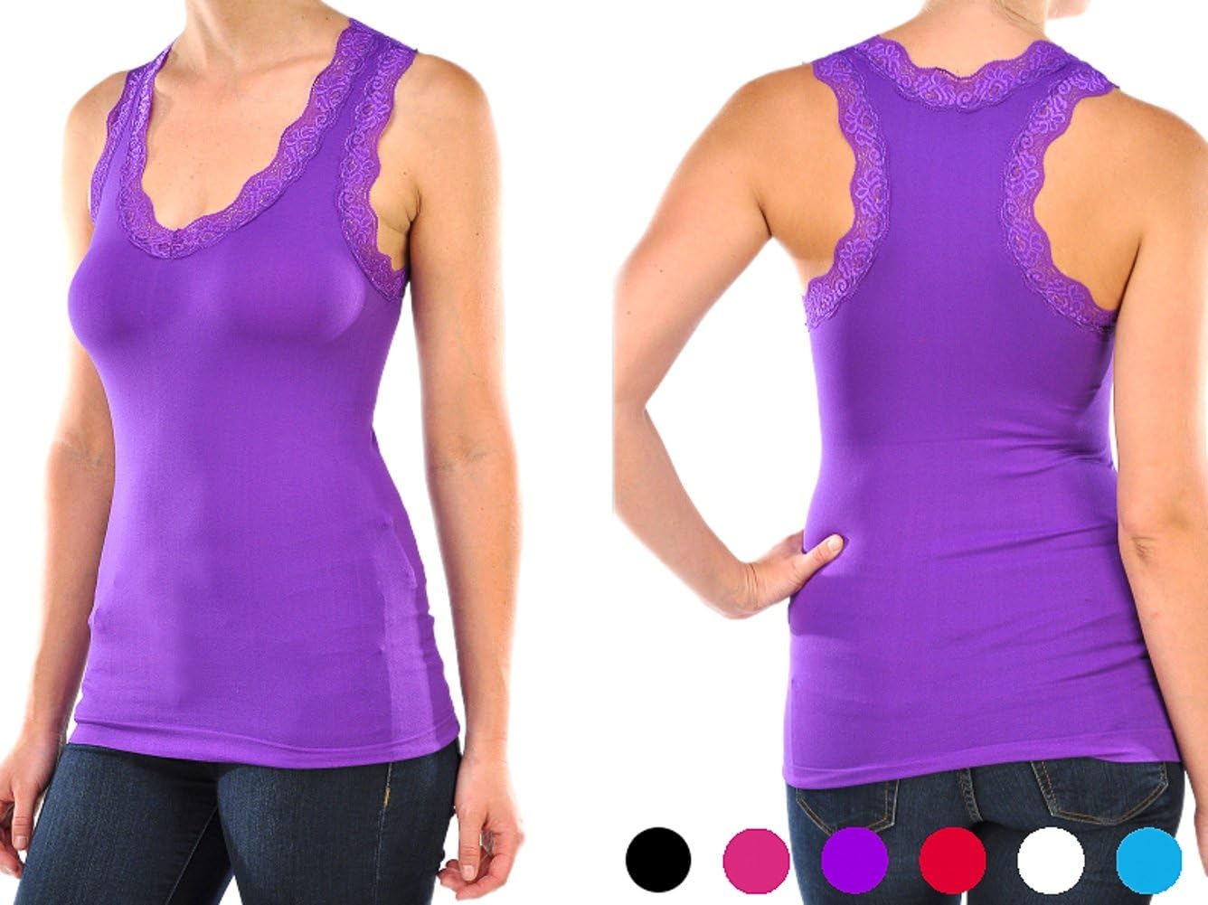 6 Pack - Women's Athletic Tank Top - Cute Yoga Workout Shirt (Various Colors)