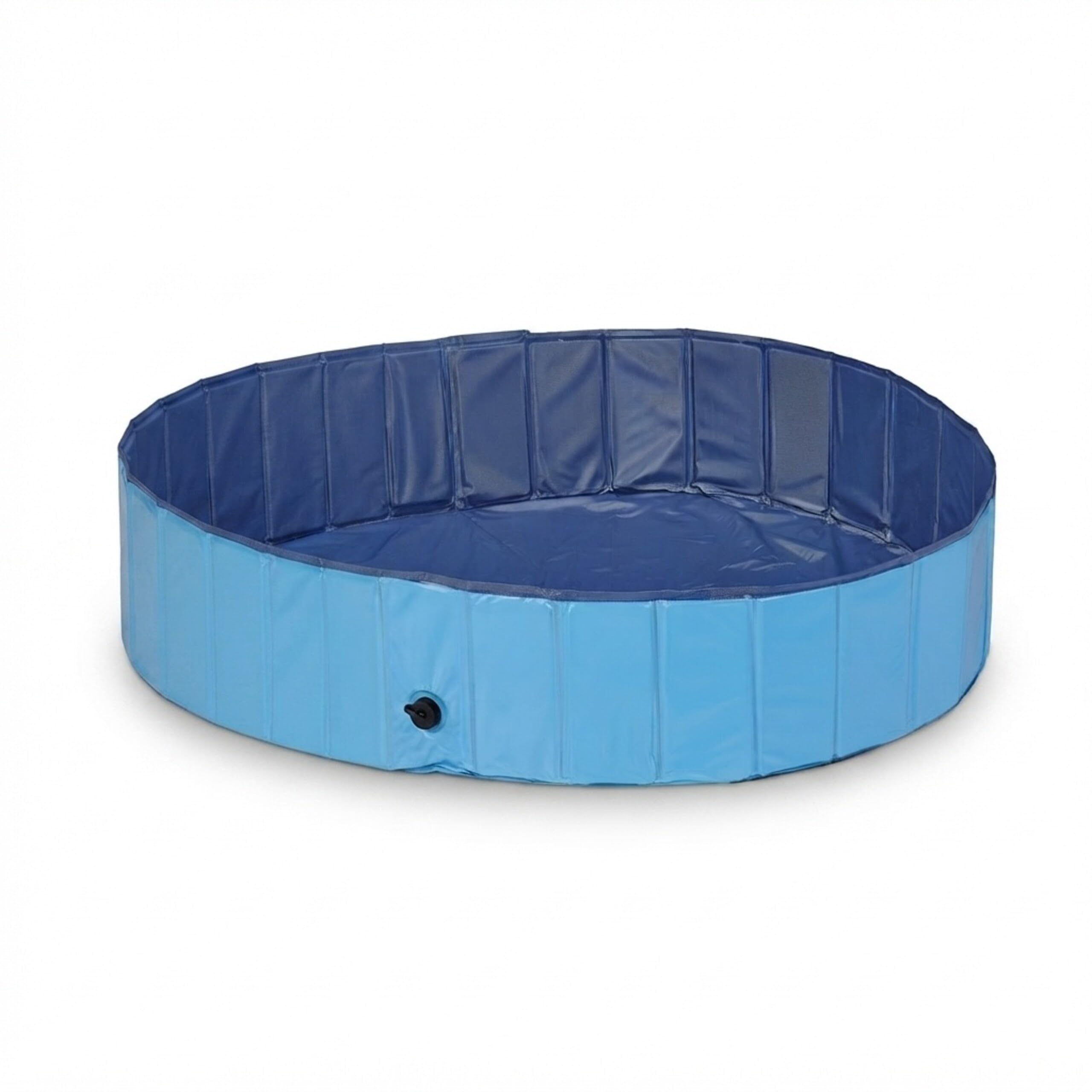 Relaxdays Piscine pour Chien, avec Valve, Pliable, 30 x 120 cm, pour rafraîchir Votre Animal, PVC & MDF, Bleu