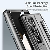 Vista 5 de Funda transparente para Samsung Galaxy Z Fold 3 con protección de bisagra plana, cubierta todo incluido Protector de pantalla integrado Protector