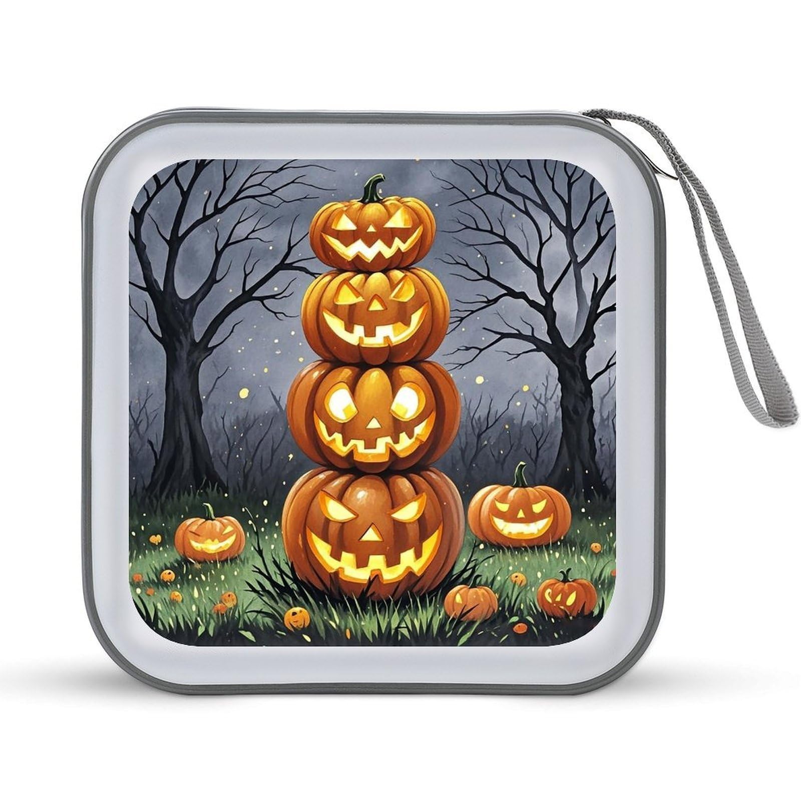 LZQPOEAS Pumpkin Pumpkin Pumpkin CD Case DVD Case Holder Wallet 40 Capacity Hard Plastic CD/DVD Portable Storage Binder Zipper DVD Disc Cases CD Storage Organizer Holder for Car Home Office