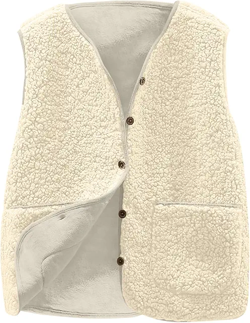 Gilet sans manches femme en laine d'agneau matelassé - Manteau puffer hiver 2024