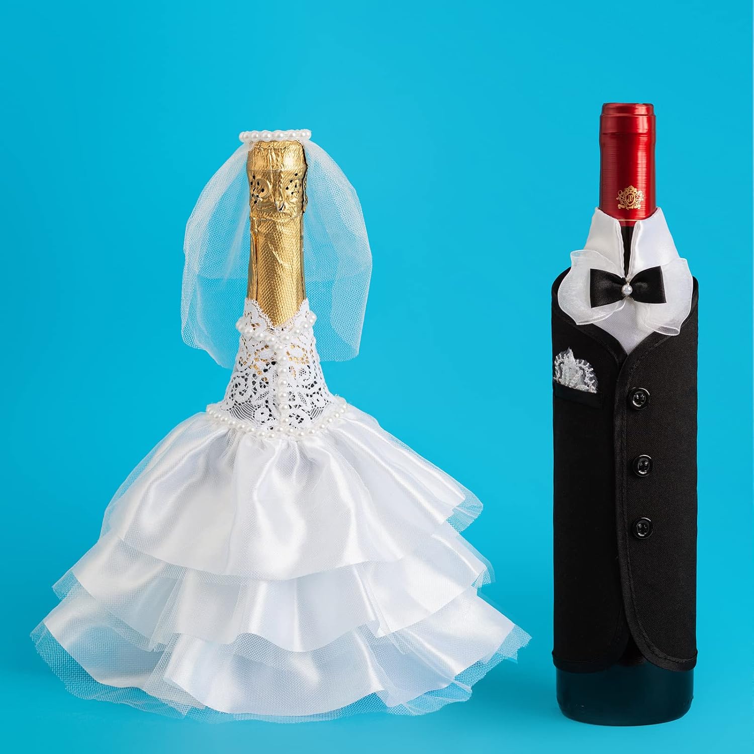 Wine Bottle Covers Bride and Groom Wine bottle dressup for Weddings Wedding