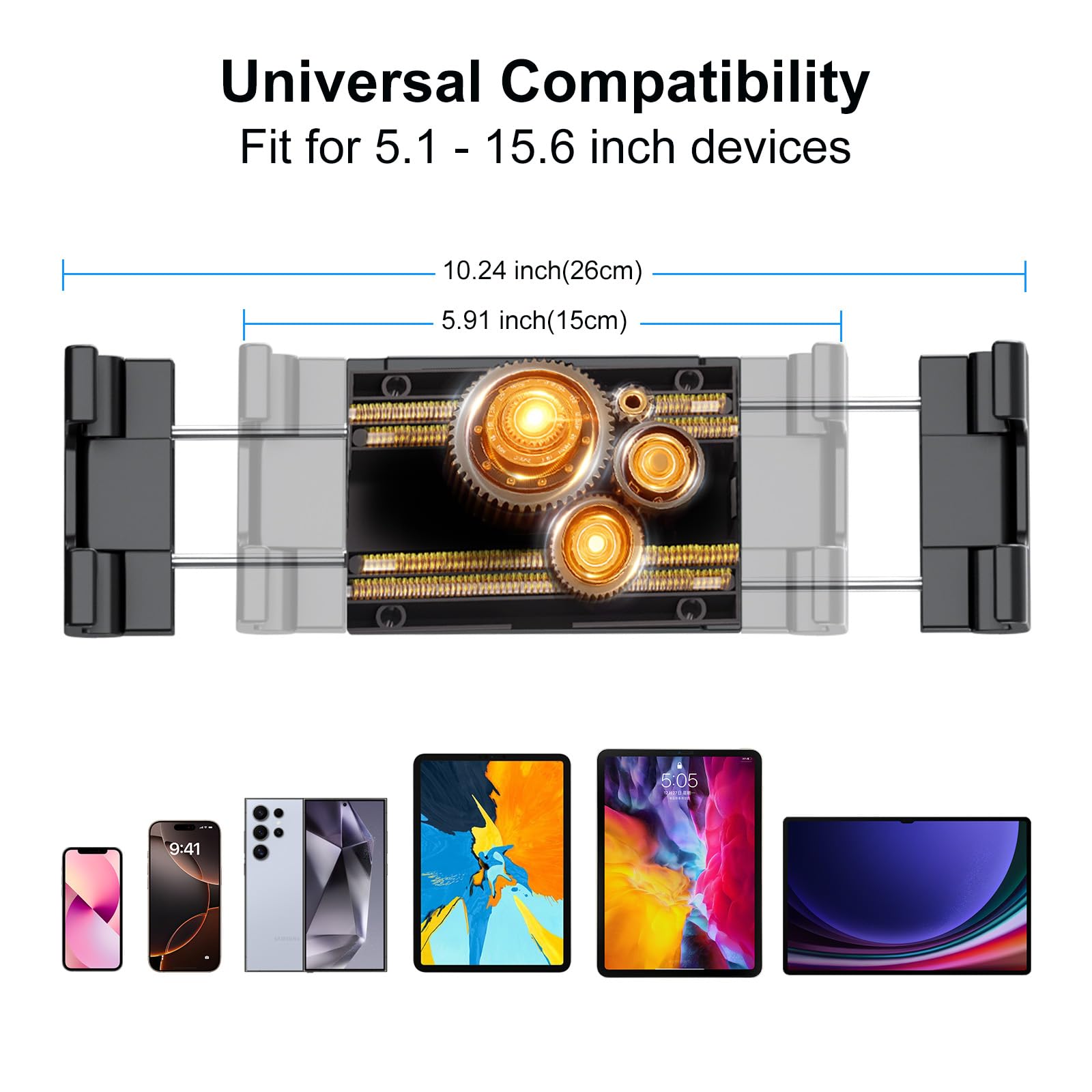 Supporto per tablet PLDHPRO universale per auto 5.1-15.6 pollici per navigare e video