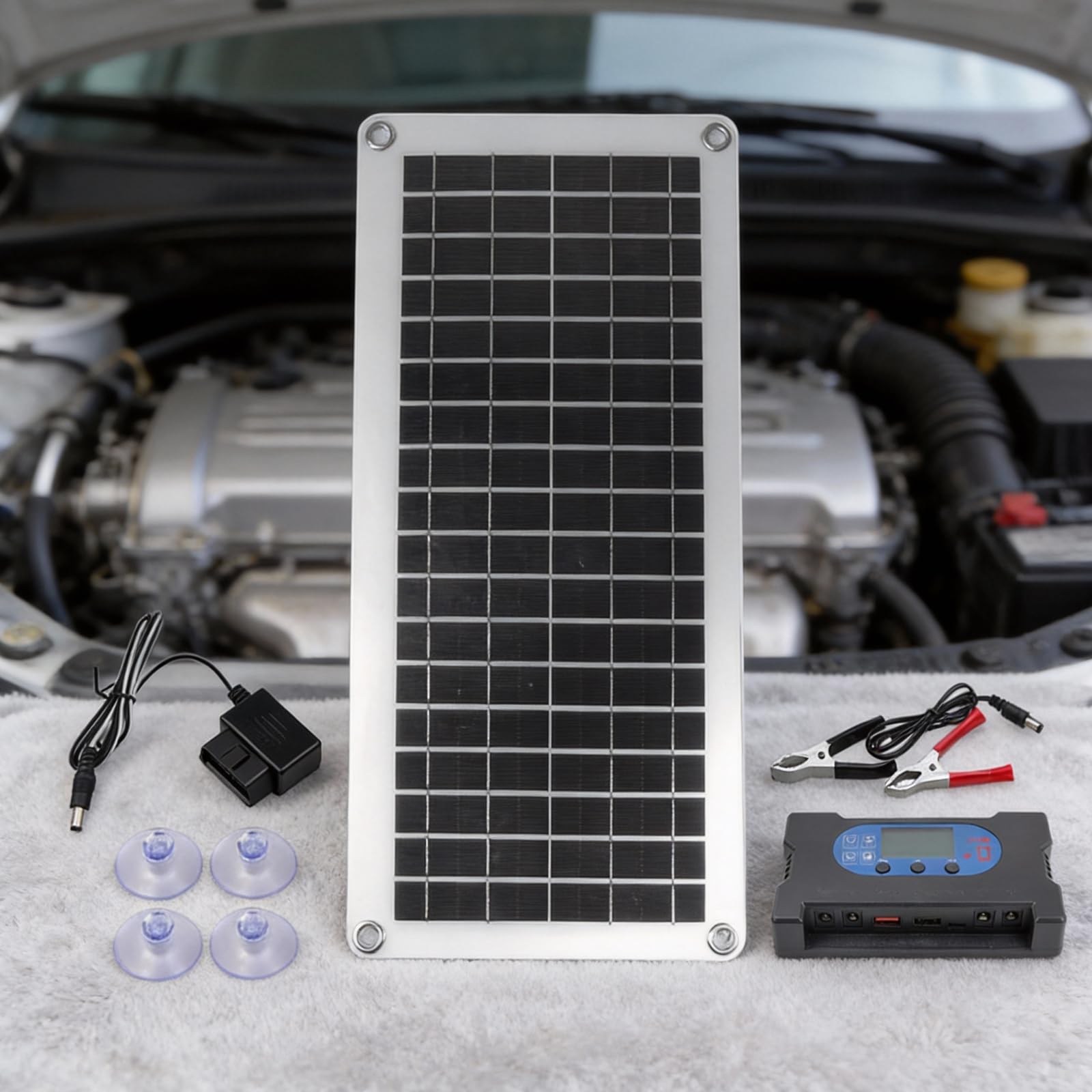 Alimentatore solare per auto da 20 W con uscita 10A e temperatura elevata per batterie agli acidi da 12 V Smart Car Battery Device