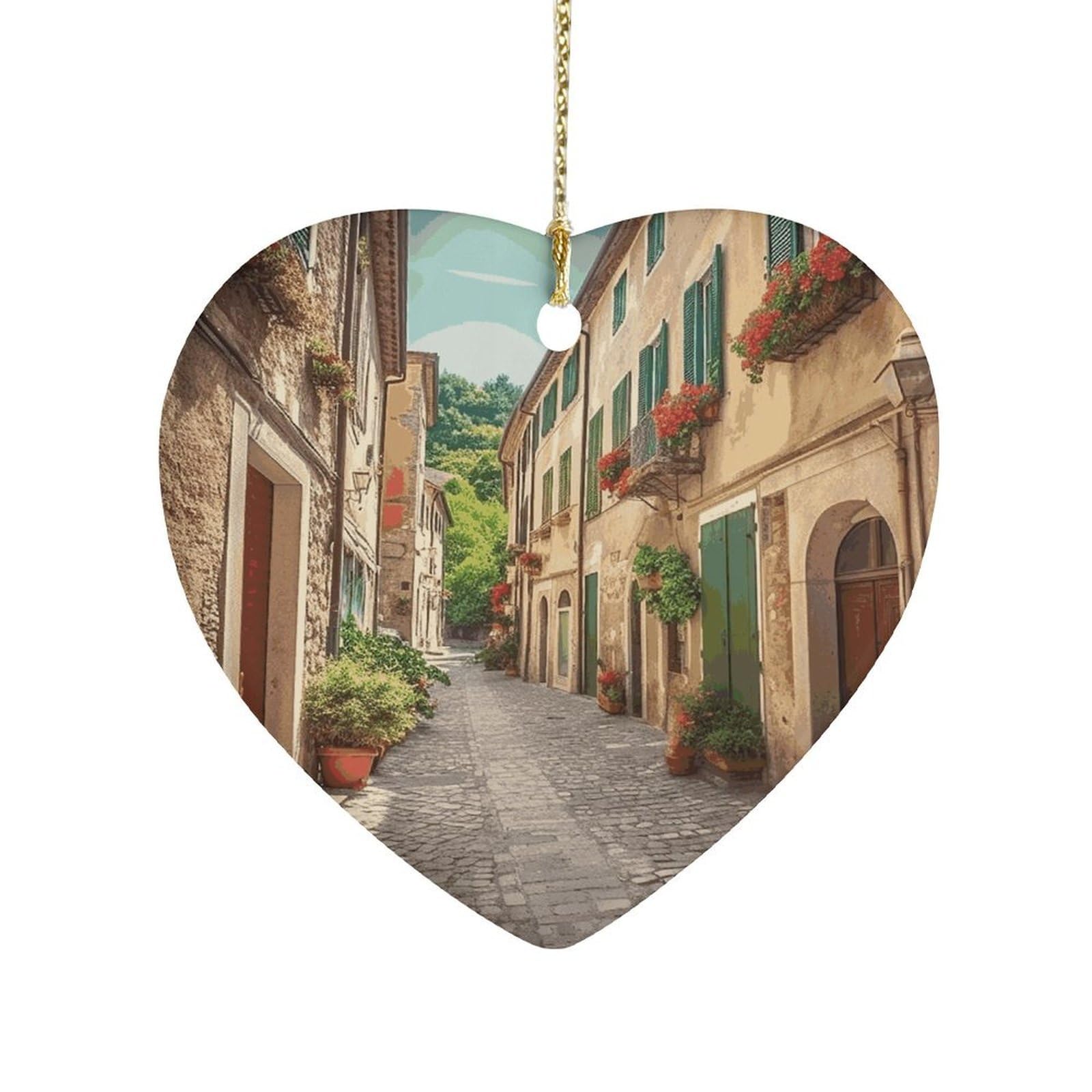 Fekiloot Style Italy Street Ceramic Ornament Home Decor Keepsake