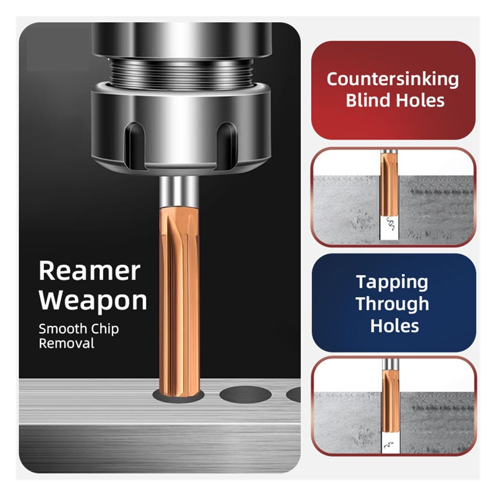 BB-Reibahle Mit Gerader Nut, 1–20 Mm, Vollhartmetall-H7-beschichtetes