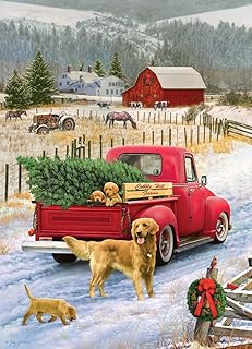 Cobble Hill 1000 Piece Puzzle - Christmas on The Farm - Sample Poster Included