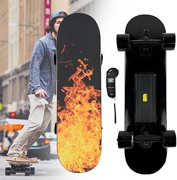 Electric Skateboard with Remote, 15.5 Mph Top Speed, 9.3 Miles Range, Single/Dual Hub Motor, 4 Speed Modes, Smooth Braking, Skateboard for Adults  Teens C-Single-Motor