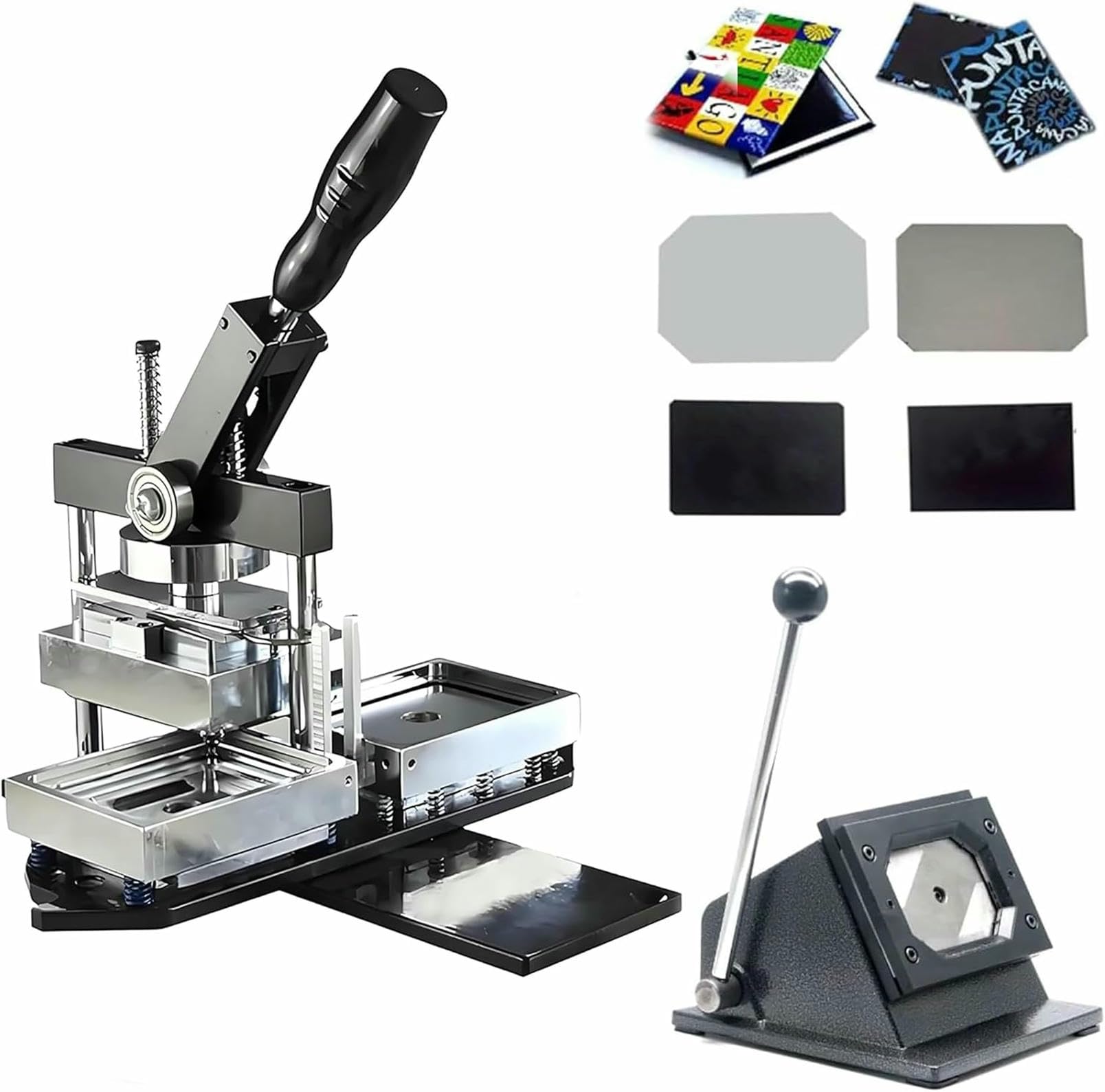 JYBNBBE Badge Maker Machine,80 X 53mm DIY Fridge Making Machine Kit, Photo Refrigerator Sticker Magnet Press Machine with 1 Press Machine +1 Paper Cutter +150 Sets Consumables