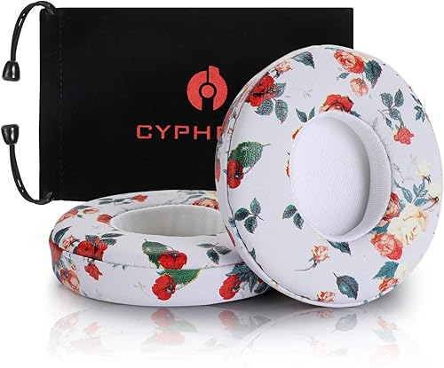 Miniatura 5 de Cypher.V Funda de repuesto para auriculares, almohadillas compatibles con auriculares inalámbricos Solo 2.0 3.0, 1 par (blanco floral)