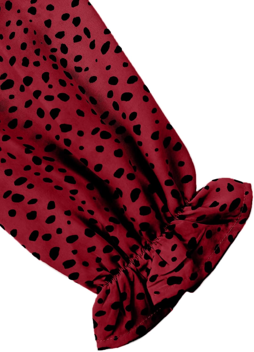 Avanova Women Leopard Print Ruffle V Neck Top 3/4 Long Sleeves Work Business Blouses Shirt - Image 5