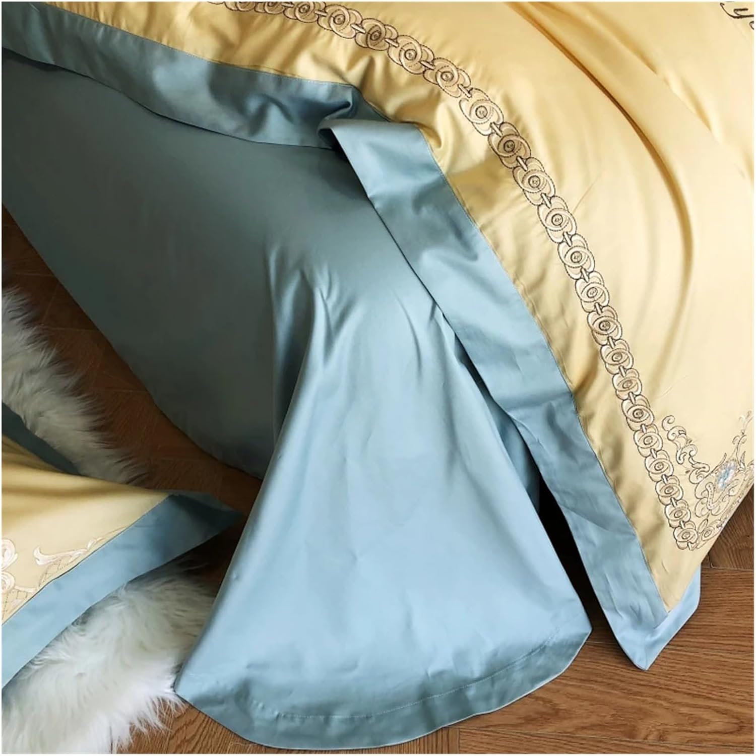 Egyptian Cotton Bedding Set Bedlinen Embroidery Duvet Cover Flat Sheet Pillowcase,Bed