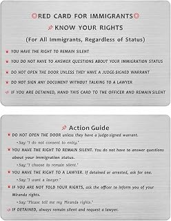 Immigrant Rights Red Card – Know Your Rights Card for Immigrants – Remain Silent, Legal Rights & Action Guide