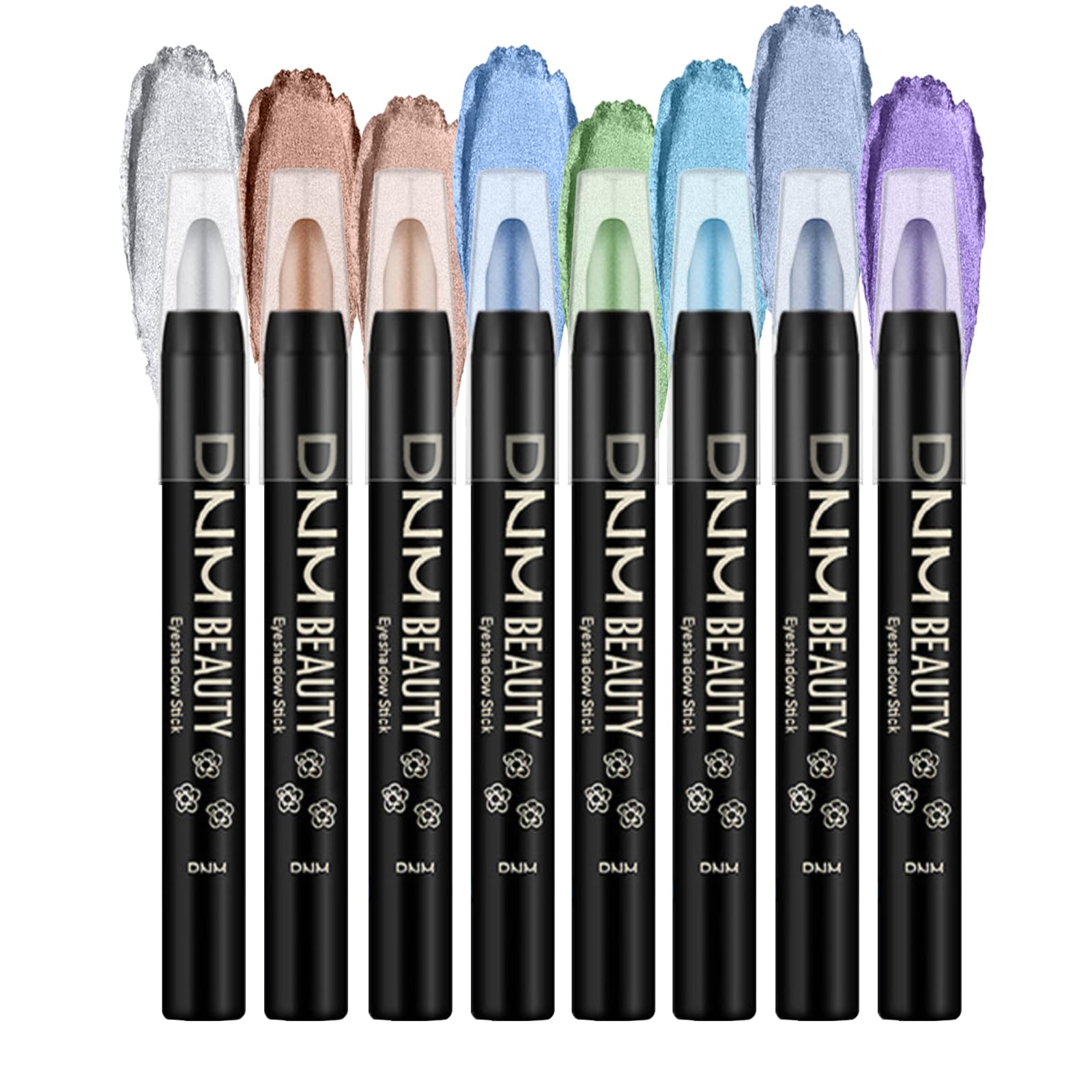 VolksRose 8 Colors Eyeshadow Shimmer Stick, Highlighter Eye Shadow Sticks Set, Colorful Eyeshadow Pencil Crayon Creamy, Waterproof Pearly Sparkle Glitter Cream Pen EyeLiner Makeup for Women