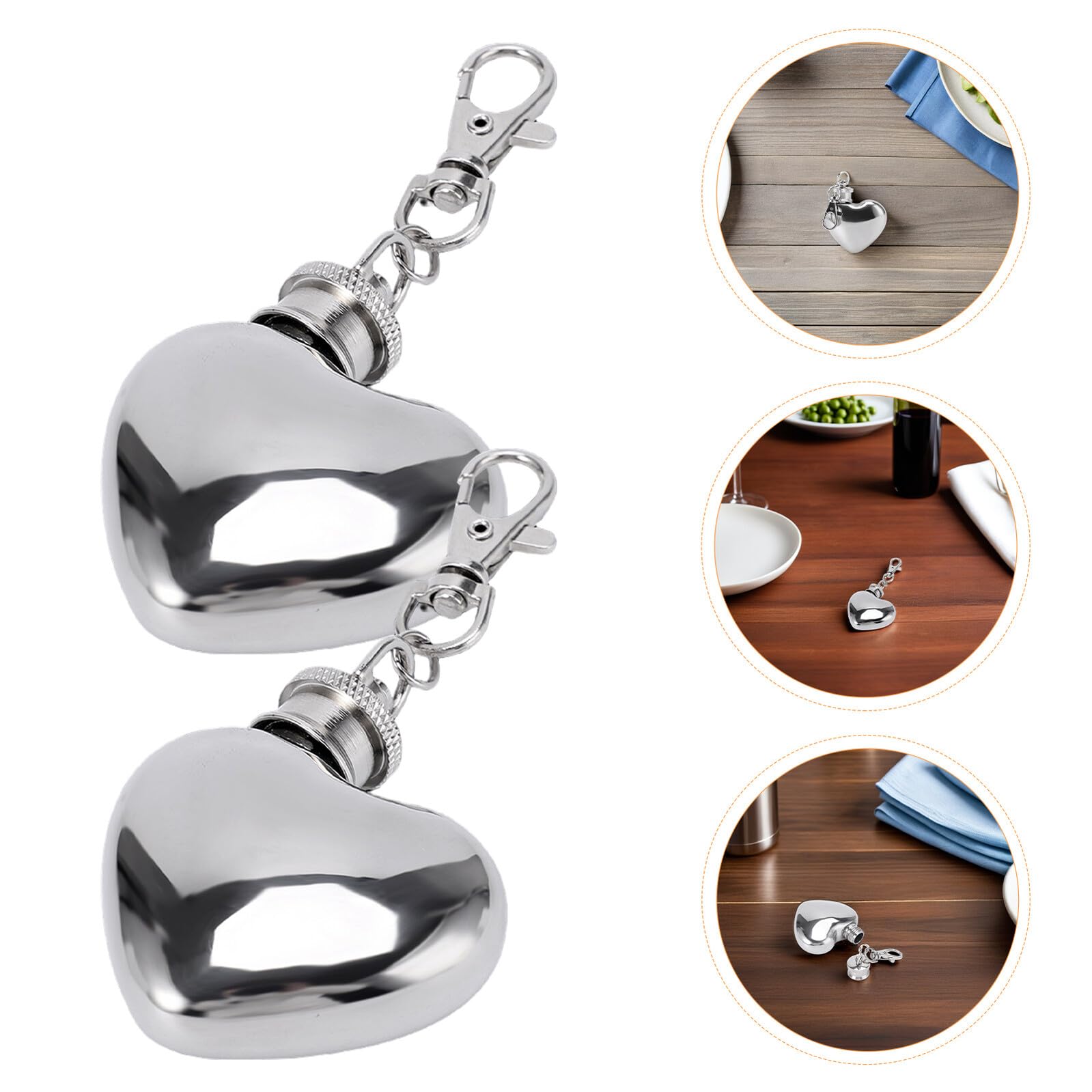 Hohopeti 8 Szt. Mini Heart Shaped Small Hip Flask Stainless Steel Portable Pocket Whiskey Bottle for Men Women Outdoor Travel Party