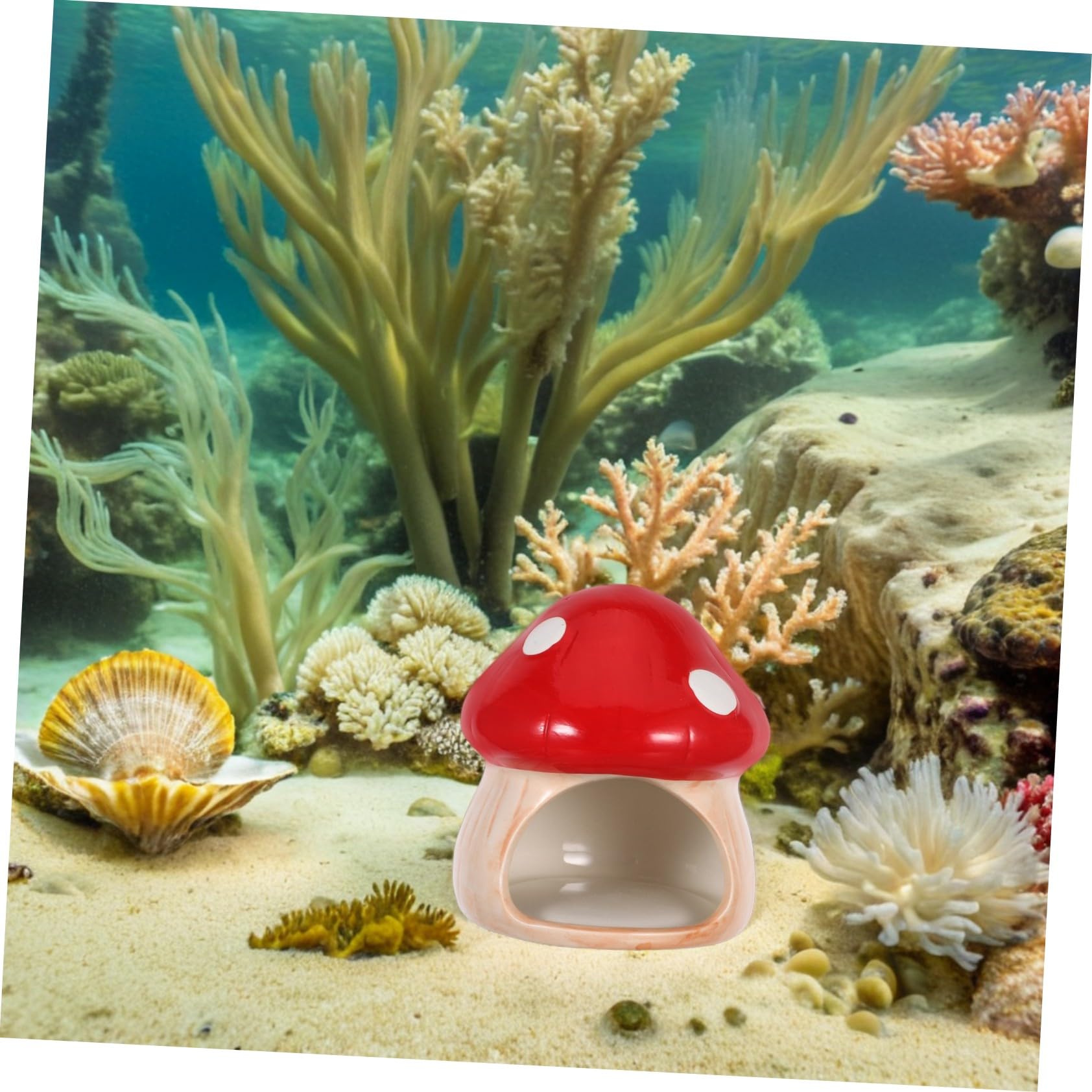Aquarium Garnelenversteck Pilzschalenhaus Aquariumzubehör Betta Fischversteck Fischhöhle Garnelenhöhle Keramik Aquariumdekor Betta Versteck Fischversteck Aquarium