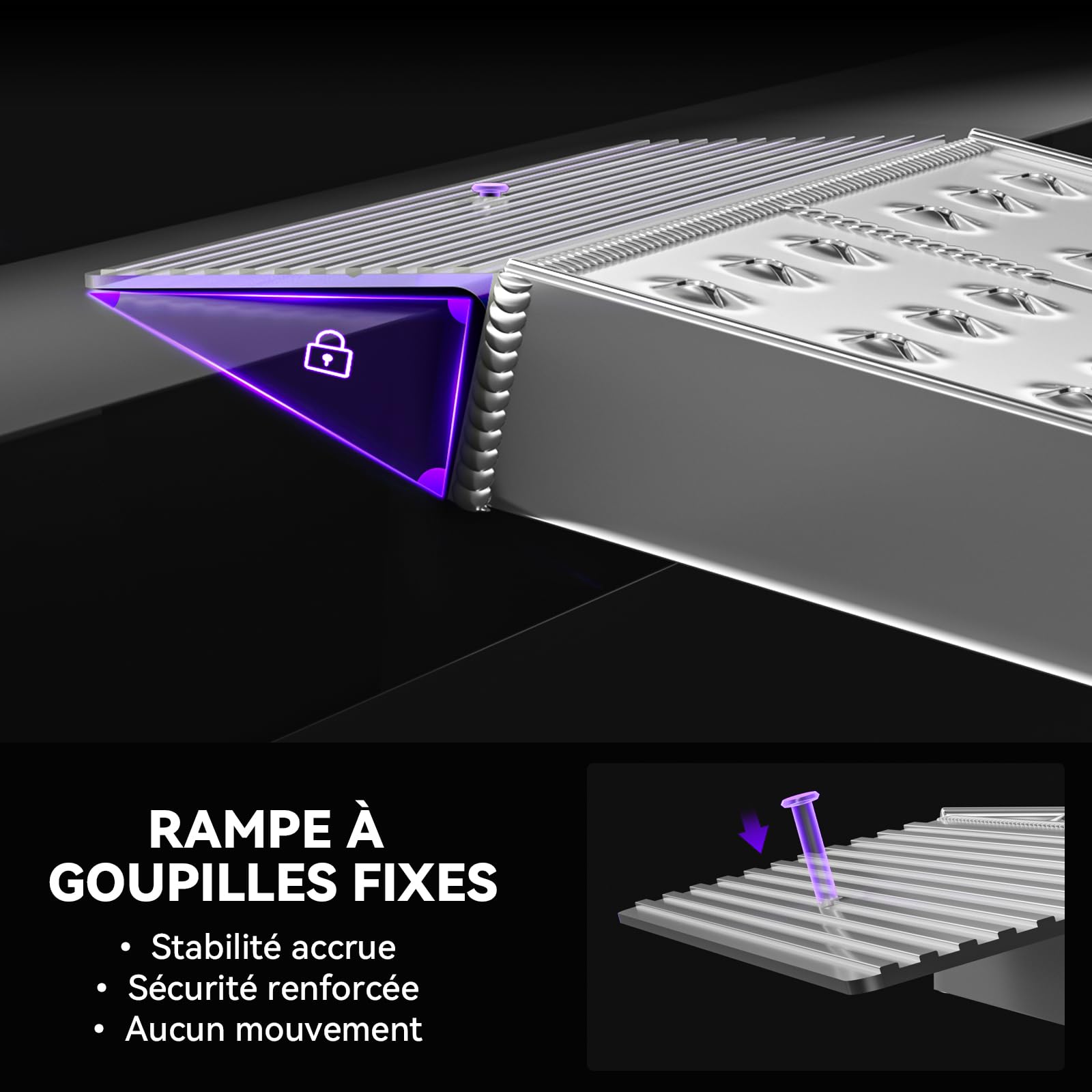 FACHNUO Rampe d'accès Pliable pour Moto - Capacité de charge 340 kg - Rampe de chargement portable en aluminium de 140 cm - Rampe antidérapante