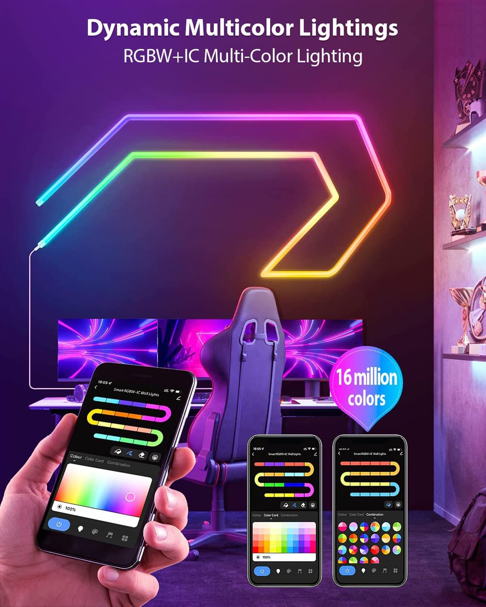 DOODZY Neon Rope 5M Tira LED de Neón de Silicona Control WiFi, 16 Milliones de Color RGBIC Impermeable IP67 para Habitación Gaming, TV y Dormitorio Funciona con Alexa y Google Assistant (5M)