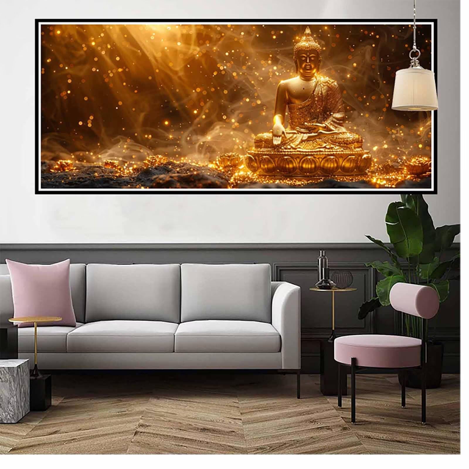 Zen Diamond Painting 90 x 180 cm, Dream Diamond Painting dla dorosłych, dla początkujących, 5D "zrób to sam", okrągłe, pełne wiertło, mozaika, zestaw do majsterkowania, dekoracja pokoju, dekoracja